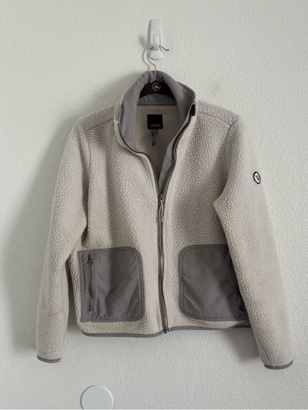 Vuori Women's Size XS Cream/Gray Alpine Sherpa Full Zip Jacket